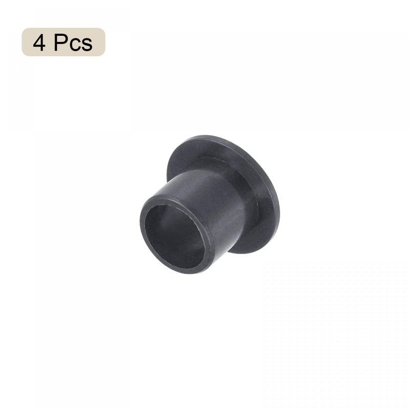 uxcell Flanged Sleeve Bearings 8mm Bore 10mm OD 10mm Length POM Wrapped Oilless Bushings Black 4pcs 8x10x10mm