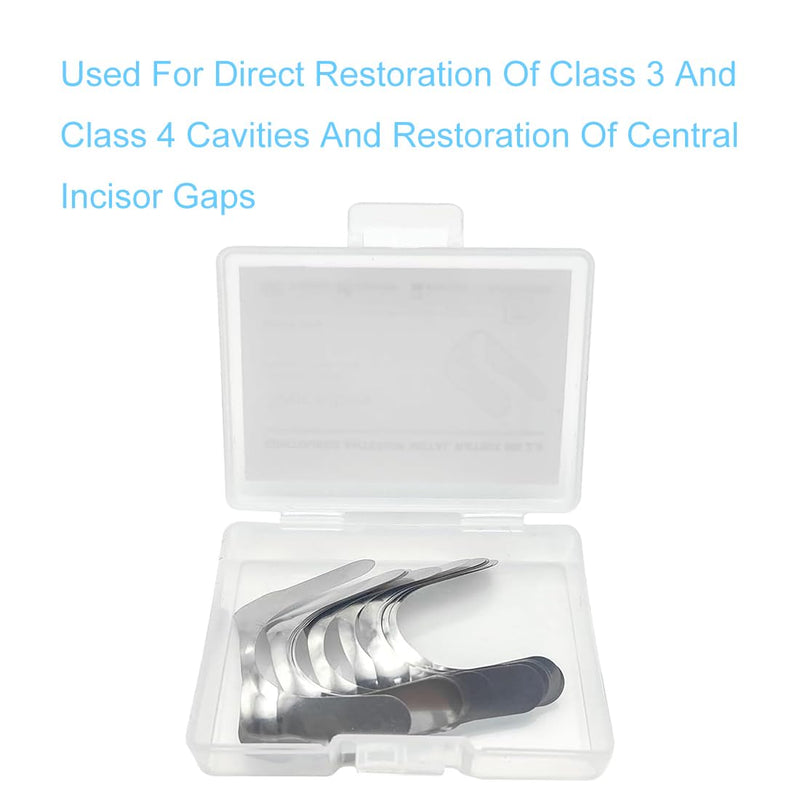 Dental Anterior Matrix Bands Metal Restoration Matrix Bands for Front Teeth 30Pcs,Thickness 30μm