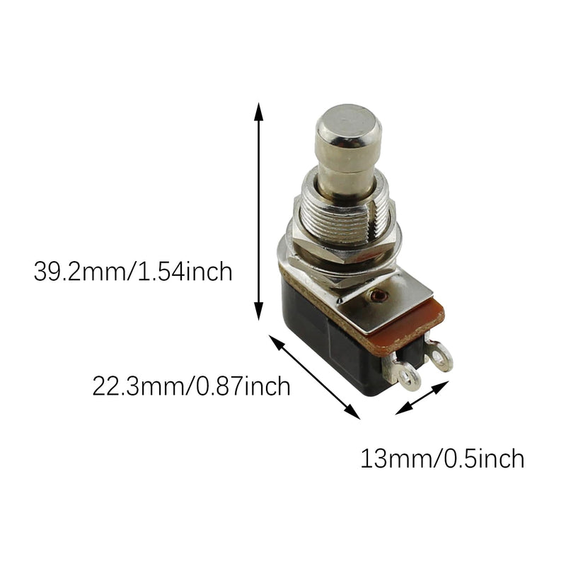 2PCS 39.2mm Silver Effects Footswitches Momentary Soft Touch Foot Switch Normally Open 2 Pin Pedal Box Pushbutton Footswitch
