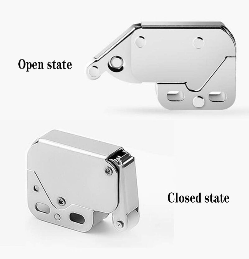 （4 Pack ） Automatic Spring Snap System Push-in Touch Lock Mini Tip Latch Cabinet Door Furniture Safety Lock