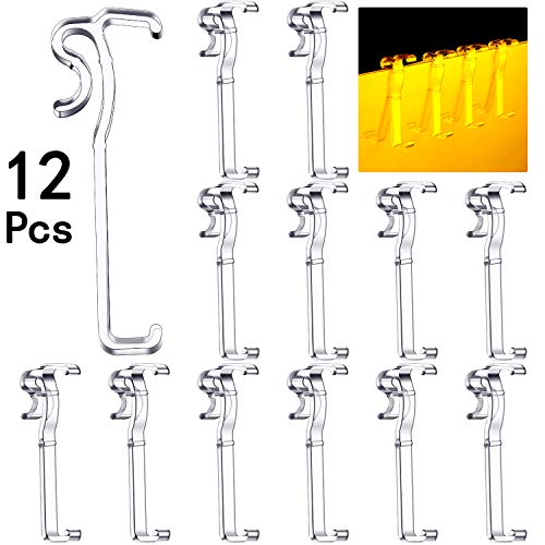 2.5 Inch Valance Clips Window Blind Clips Clear Plastic Valance Retainer Clips Hidden Valance Clips for Horizontal Blind Valance (12 Pieces) 12