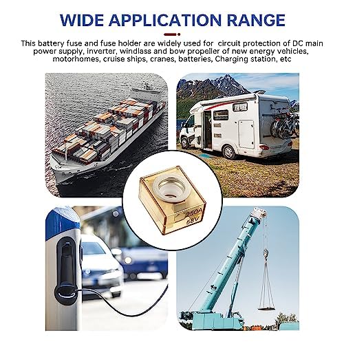 BOJACK Terminal Fuse 300A Marine Rated Battery Fuse (MRBF) 58V DC Max IP66 Waterproof for The Circuit Protection of Automobiles RVs Cranes Ships Charging Piles 300Amp(Pack of 2)