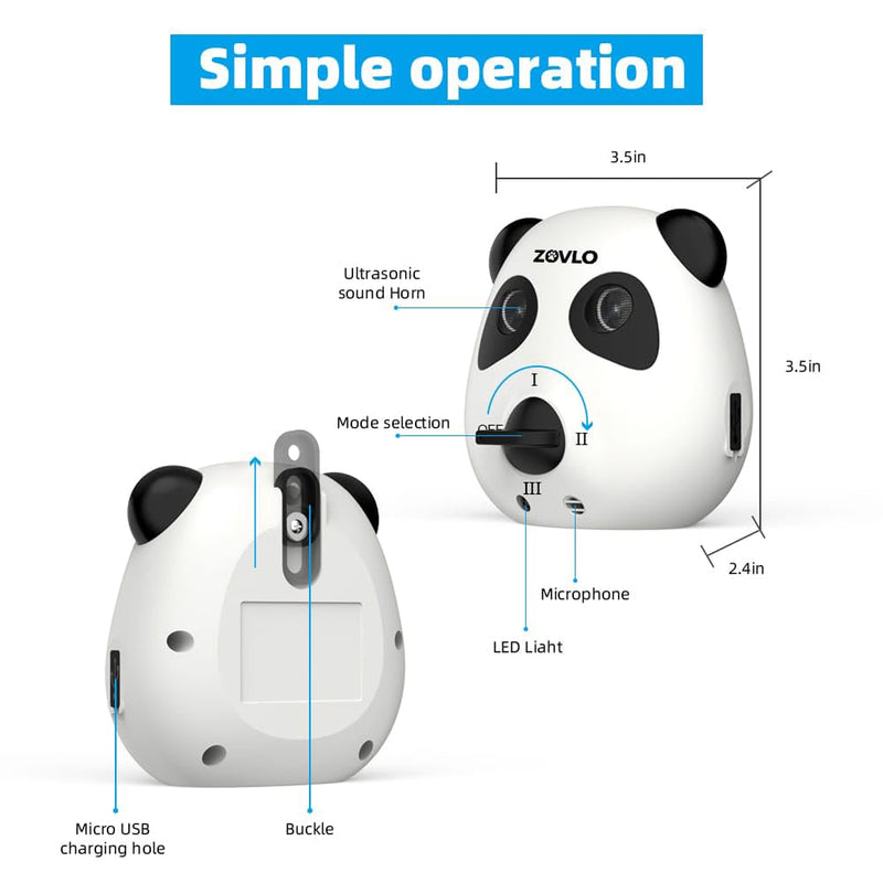 Anti Barking Device for Dogs, Ultrasonic Dog Bark Deterrent Devices, Cute Panda Style Dog Barking Deterrent Devices,3 Modes Bark Box, Dog Barking Stopper Long Range for Indoor & Outdoor Use