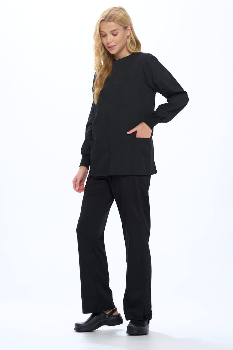 Natural Uniforms Warm Up Scrub Jacket Medium Black