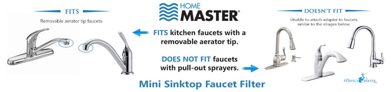 Home Master HM-Mini Countertop Faucet Filter, 1500 Gallon Replaceable Filter, 1 Micron Absolute NSF Certified, Removes Chlorine, Chemicals, VOCs, TTHMs & More, Made in USA Mini