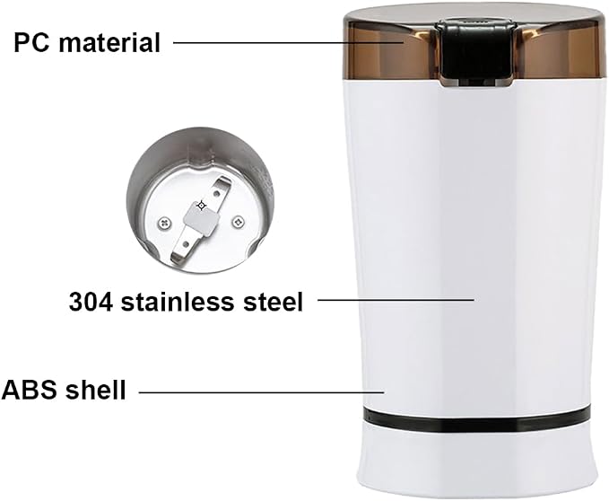 Electric Multifunctional Grinder.Electric Pill Crusher Grinder for Small or Large Pills,to Fine Powder. Pill Crusher Pulverizer Grinder for Elders or Pets. Small Dose Coffee Bean Grinder. (White) White