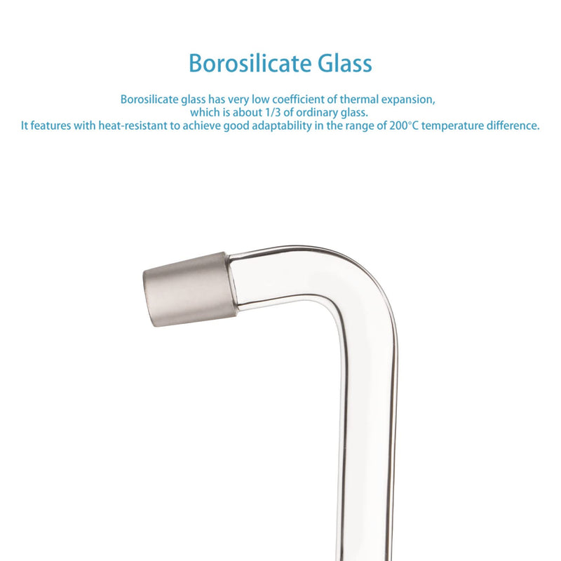 stonylab Glass Distilling Adapter, Borosilicate Glass 75 Degree and 105 Degree Bent Chemistry Adapter with 19/22 Standard Taper Inner Joints, 150 mm Length 19/22 Joint