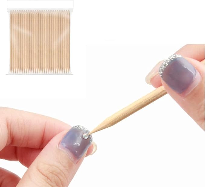 JUTOSU Orange Wood Sticks, Polish Nail Art, Nail Sticks, Nail Pusher, Nail Care Tool, Protruding Nail Correction, Easy Cuticle Treatment, Multi-functional, Wooden DIY (Set of 20) - NewNest Australia