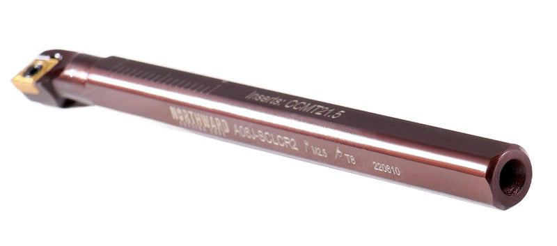 Accusize 3/8" Right-Hand SCLCR Coolant Through Indexable Boring Bar | 4.33 in OAL, 0.480 in Min Bore, CCMT 21.5 Carbide Inserts, 13° Approach Angle, 2800-0035 3/8 in