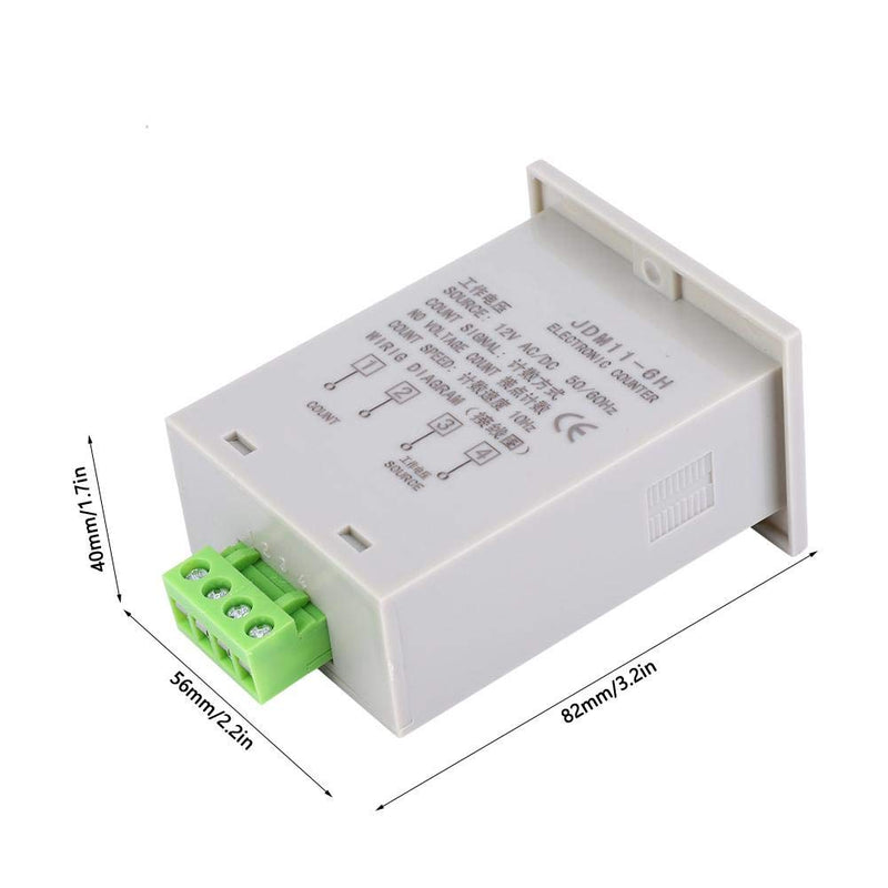Electronic Counter,JDM11-6H No Voltage Counter 6 Digits Electronic LED Digital Display Counter Relay(AC220V)