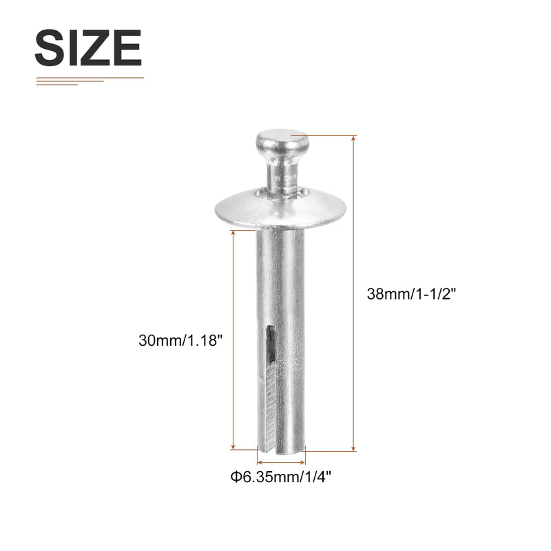 1/4" x 1-1/4"(D x L) Hammer Drive Nail - 20Pack - Good for Concrete Drywall - Carbon Steel Drive Expansion Anchors - Silver 20