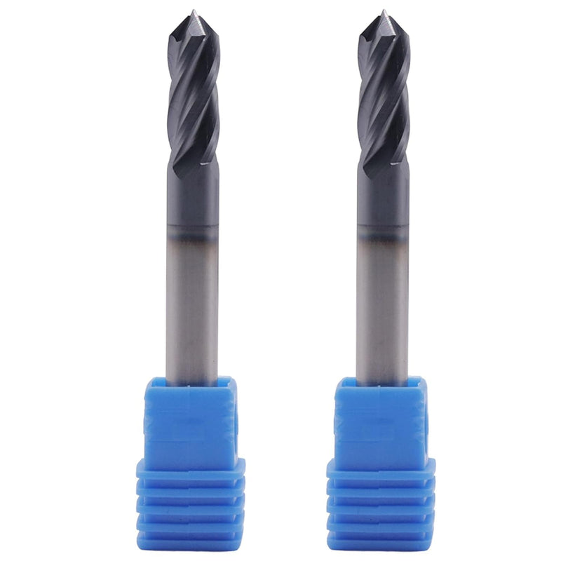 BestParts 2Pcs 1/4" 4-Flute 90 Degree Solid Carbide Drill Mill - AlTiN Coated, 90° Included Angle, 4 Flute, 1/4" Cutting Diameter, 1/4 inch Shank Diameter, 3/4" Length of Cut, 2-1/2" Overall Length 1/4 in