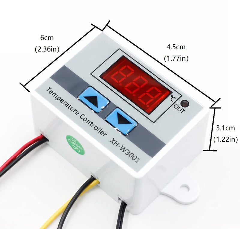 WWZMDiB 12v Thermostat Switch with Waterproof Probe 10A 120W -50℃ to 110℃ 12v Temperature Controller(3pcs)