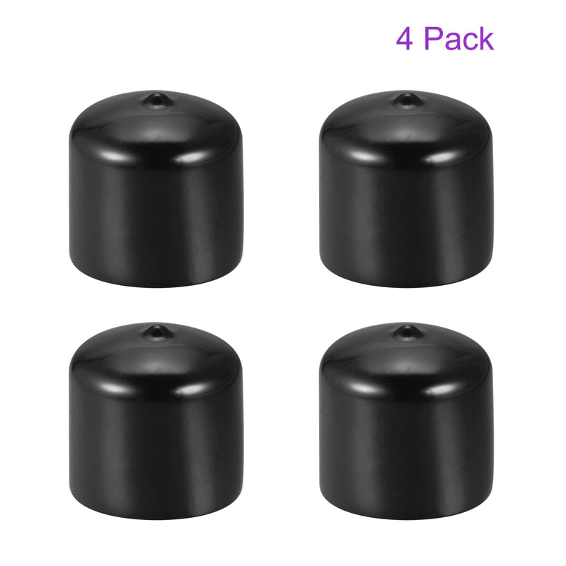 DMiotech 4 Pack 1 1/2" ID Black Screw Thread Protectors Rubber End Caps Bolt Covers for Screw Bolt Furniture Pipe 1 1/2"