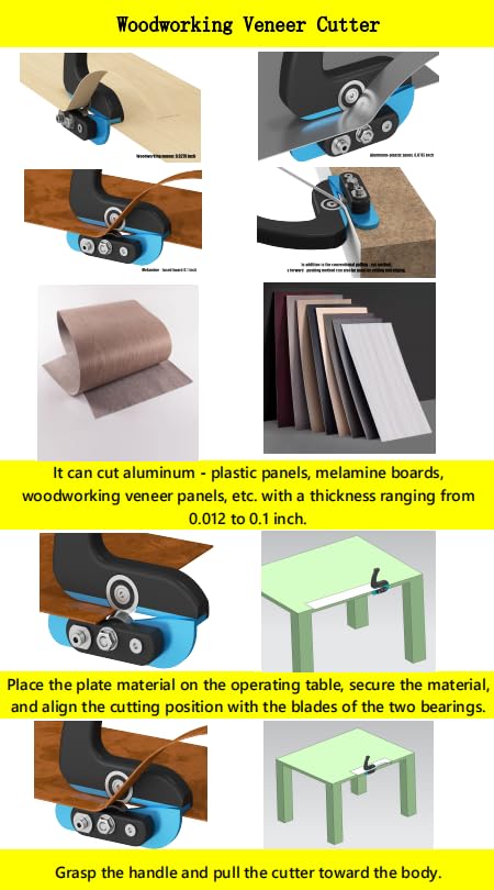 Edge Banding Trimmer - Dual-Eccentric Bearing System for Precise Trimming, Cuts PVC, Melamine, Laminates, Box, ACP, VinyI Panels, Free 5 Woodworking Saw Blades