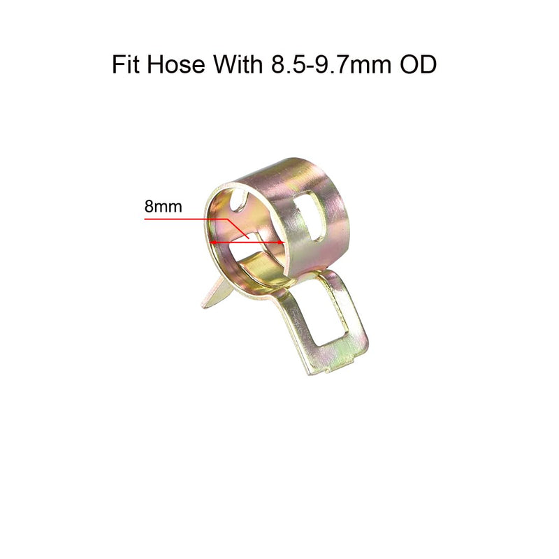 uxcell 8mm 5/16inch Spring Band Type Action Fuel/Silicone Vacuum Hose Pipe Clamp Low Pressure Air Clip Clamp 10pcs