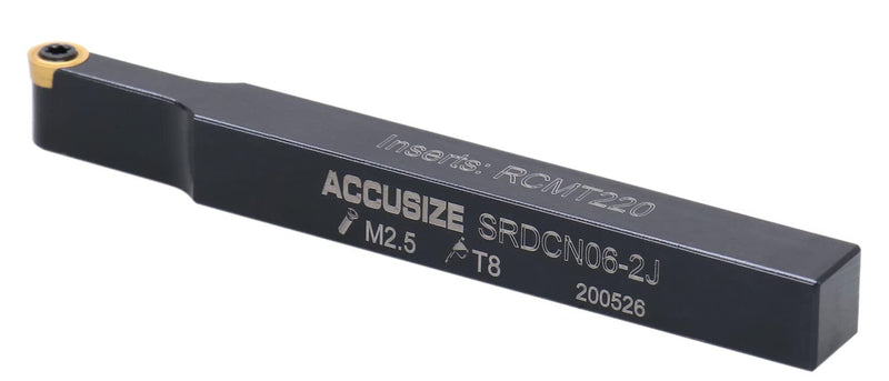 Accusize Industrial Tools 3/8 x 3-1/2 in SRDCN06-2J Indexable Toolholder for RCMT220 Inserts, 2376-0006 3/8 x 3-1/2 inch