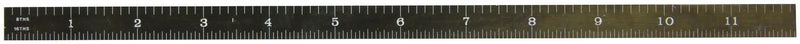 Fowler 52-297-012 Flexible Black Steel EZ Read Rule, 12" Length, 1/2" Width, 0.020" Thickness, 4R Graduation