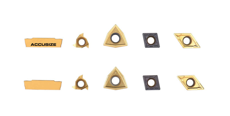 Accusize Industrial Tools 2 Pc of Each Kind of Carbide Inserts for 2387-2001, CVD Coated and Tin Coated, Total 10 Pieces, 2387-2001inserts | 10-Piece Replacement Set, 2 Each MGMN200, 08ER A60, WCMT2.52, CCMT21.51, DCMT21.51, 2387-2001INSERTS