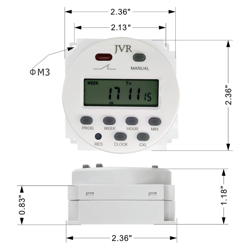 12V Timer Switch - Programmable, DC/AC/Solar Battery Powered | 12 Volt JVR Timer Relay
