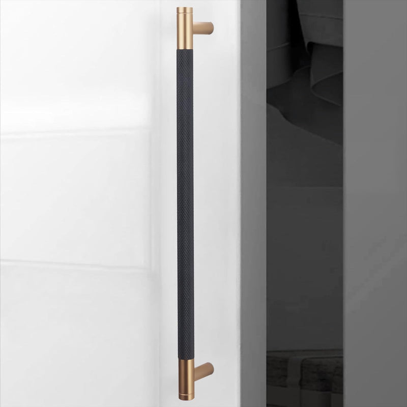 10 Pack 10 Inch Black and Champagne Bronze Kitchen Cabinet Handles 10'' Hole Center(254mm)