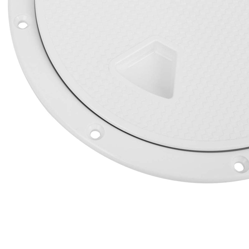 X AUTOHAUX 8" White Circular Non Slip ABS Inspection Hatch Deck Plate with Detachable Cover