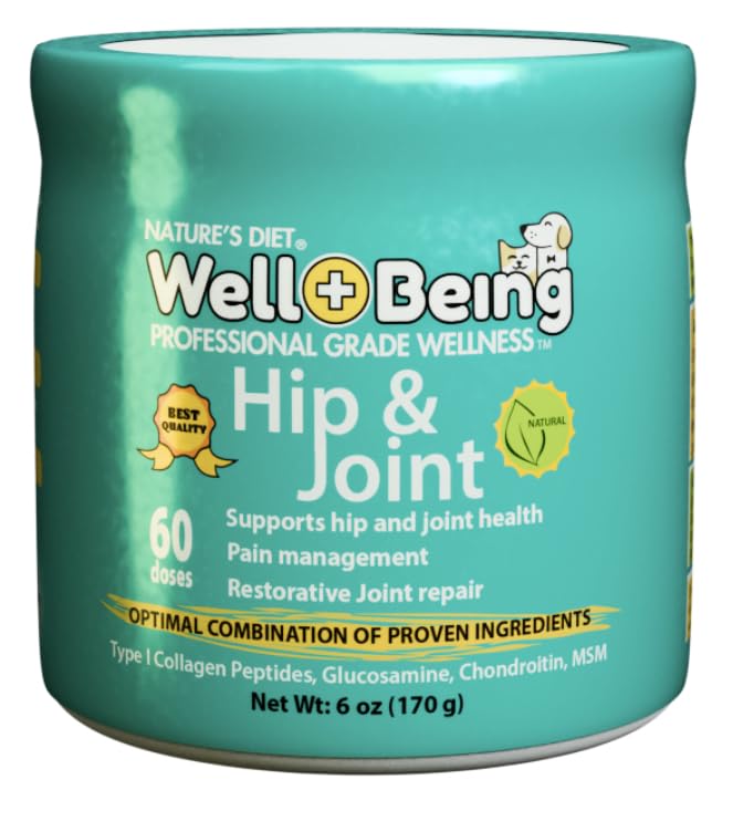 Well-Being for Dogs Joint Health Supplement, Contains Glucosamine, Plus Chondroitin, Collagen and MSM, Professional Grade Wellness Supports Healthy Joints, For All Breeds and Sizes, 60 Doses