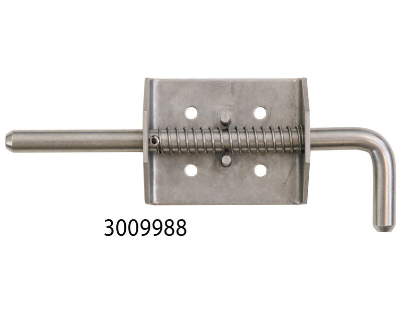 Buyers Products 3009988 Stainless Steel Spring Latch Assembly W/ 1-12" Handle, Spring-Loaded Latch Pin Without Keeper, Gate Latch, Utility Latch, Trailer Latch, Cage Latch