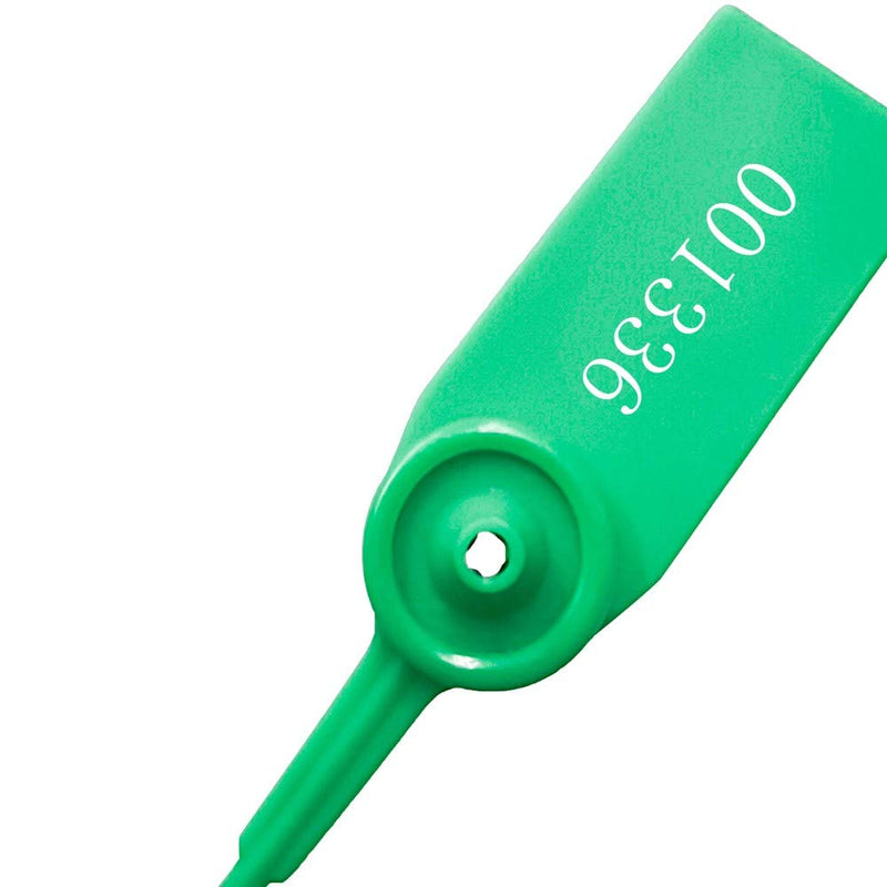 Plastic Numbered Security Seal Pull Tight Padlock Safety Tag Tamper Proof Tie Disposable Self-Locking Seals 11” Length,100pcs (Green) Green - NewNest Australia
