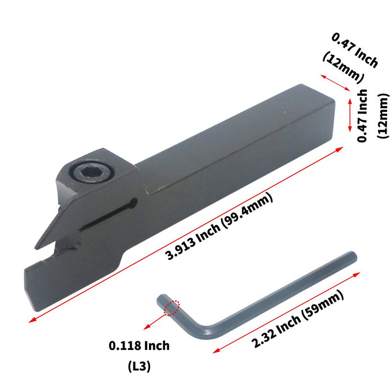 CNC Lathe Grooving Tool Holder MGEHR1212-2(0.47 Inch), with Three MGMN200 Cemented Carbide Blades. Yellow Processed Steel, Fuchsia Processed Stainless Steel, Silver Processed Aluminum Alloy. (2mm) MGEHR1212-2 (Right)