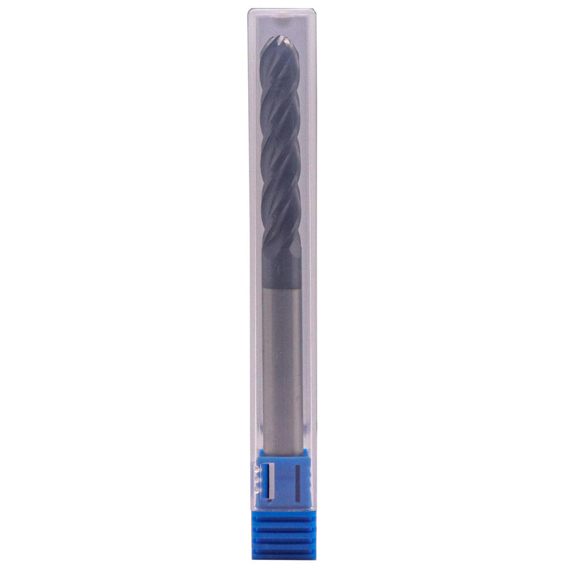 5/16" 4 Flute Solid Carbide Long Ball Nose End Mill, AlTiN Coated, 4" OAL | 30° Helix, 5/16" Cutting, 5/16" Shank, 1-5/8" LOC, for Milling Stainless Steel, Hardened Steel, Alloy Steel 5/16 in