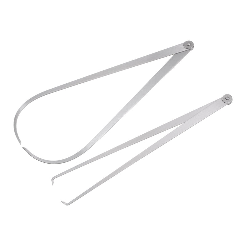 Firm Joint Inside Outside Caliper Set - [16 Inch] Stainless Metal Firm Friction Joint Measurement Tool for Size Measuring Use, Silver Tone 16 Inch