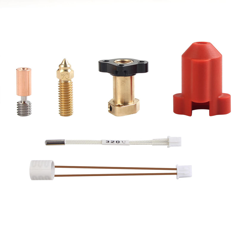 3D Printer Accessories K1 Max Ceramic Heating Block Hotend Kit Replacement: 0.4mm Nozzle Thermistor Titanium Alloy Throat High-Speed Print Head with Silicone Sock for K1 1.75mm Filament