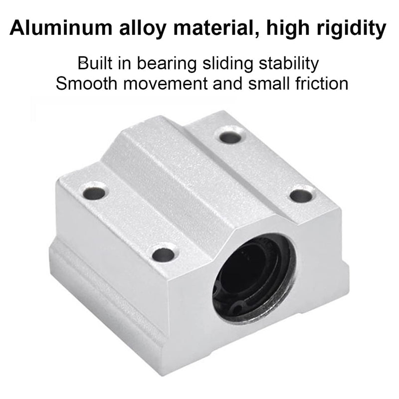 4pcs SC16UU Linear Motion Ball Bearing Slide Block, Linear Ball Bearing Slider Slide Bushing for Replacement CNC,Aluminum Block SC16UU Bearing Slide Block Linear Guide Rail bearings