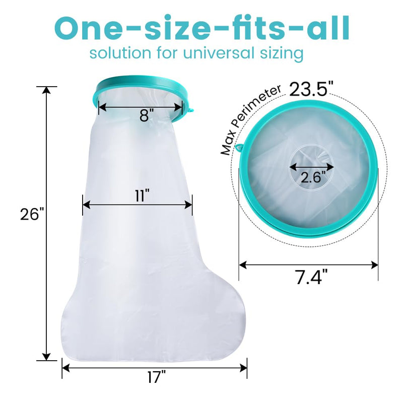 Cast Covers for Shower Leg, Waterproof Cast Cover for Showering, Cast Protector for Shower Leg Adult, Shower Boots for Foot after Surgery, Knee, Ankle, Foot (Diameter - 7.9") Rigid Rim Diameter - 7.9"