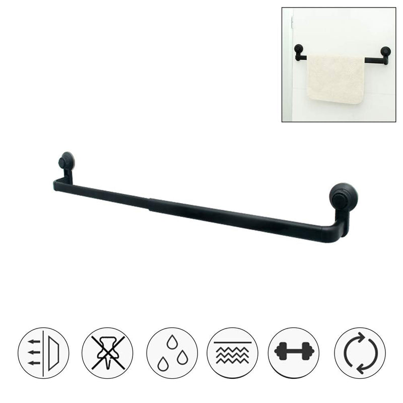 Wall Towel Bar, Modern Retractable Suction Mounted Holder for Bathroom Kitchen ABS White Adjustable 20.5 to 32.3 Inch No Drill Single Bar 1 Pack