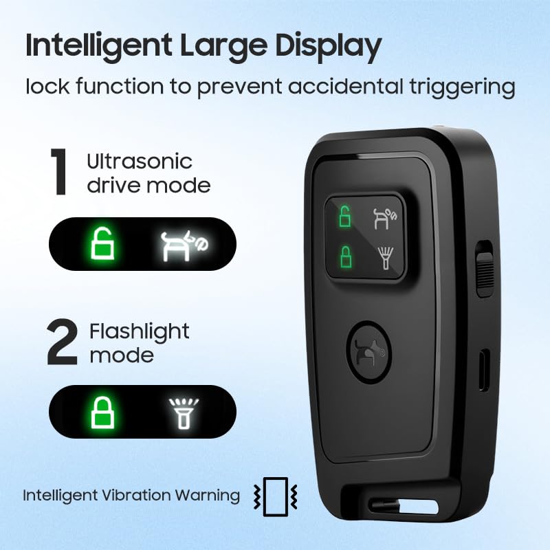 Dog Bark Deterrent Devices 2025 Ultrasonic Dog Repeller,Indoor Outdoor Bark Control Device with LED Flashlight,Barks No More Dog Training Device Tool,Black Black