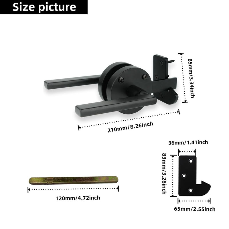 Double Sided Gate Latch for Wooden Fence Heavy Duty Swinging Door Latch Self Locking Gate Latch Gate Hardware for Wood Gates (R-Right hinged Door Handle) R-Right hinged door handle