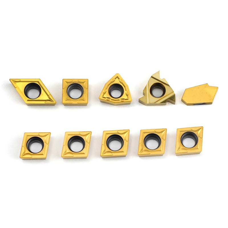 OSCARBIDE Carbide Turning Inserts 10 Pieces/Pack,SCMT09T304,16ER AG60,GTN-3,WCMT06T304,CCMT09T304,DCMT11T304 Carbide Inserts for 5/8" Shank Indexable Lathe Turning Tool Holder