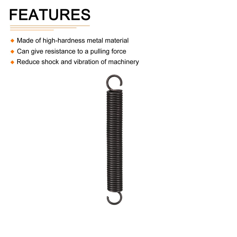 2.5x18x150mm(WxODxL) Extension Spring - 1Pack - Good for Home Repair Machinery - Manganese Steel Extended Compressed Spring - Black 2.5x18x150mm