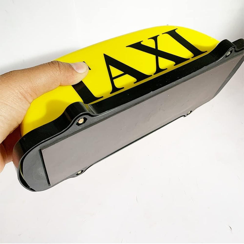 USB Rechargeable LED Car TAXI Sign Top Light Yellow Shell Dome Light With Magnet Base Taxi Light Waterproof Push Button Red Switch