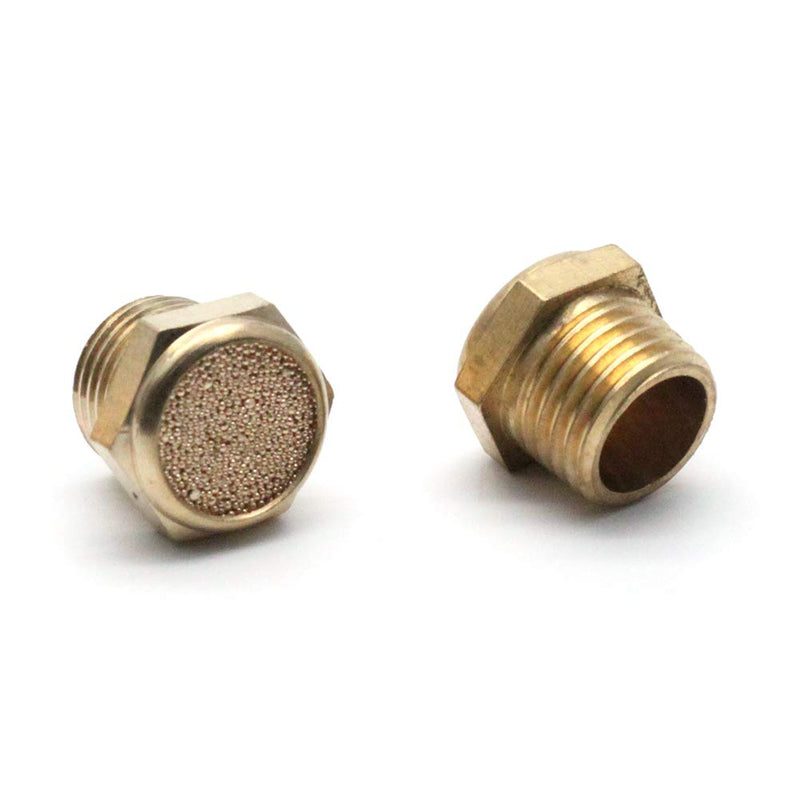 LC LICTOP Brass Sintered Bronze Breather Vent Flat Pneumatic Muffler Filter,1/4" NPT (Pack of 10)