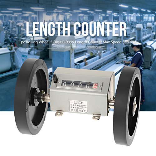Length Counter with Rolling Wheel 5 Digits Meter Counter 0-9999.9 m Roller-type Counter for Length Measuring