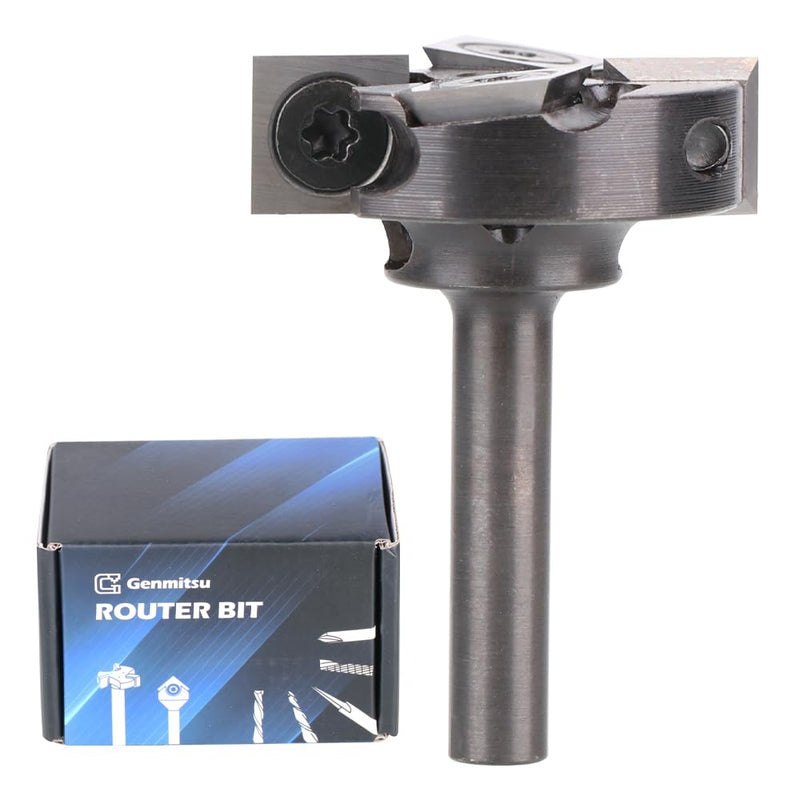 SainSmart Genmitsu CNC Spoil Board Surfacing Router Bit, 1/4" Shank 1-1/4" Cutting Diameter, 2+2 Flutes Insert Carbide Slab Flattening Router Bit for Woodworking Carving, 4RBC01A 1/4" Shank-1-1/4" Cut Dia. (2+2 Inserts)