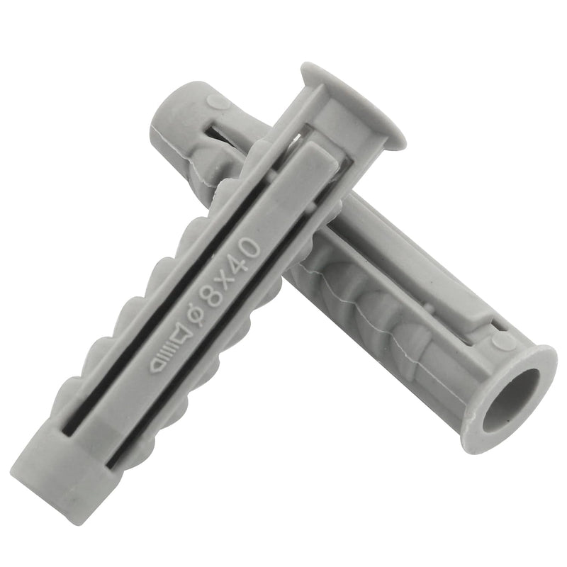 12PCS Plastic Anchor Bolts 0.3x2 inches Nylon Screw Expansion Plug for Concrete Walls Brick Walls M8x40mm TV Mounting Hardware for Fixing Brackets Shelves Frames Cabinets