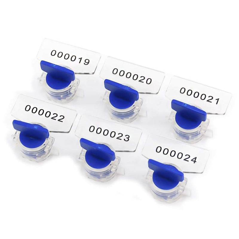 Anti-Tamper Twist Tight Roto Security Meter Seals High Electric Security Utility Plastic Padlock Gas Meter Seals Numbered (Pack of 100 PCS) with Stainless Wire (100 m) (Blue) Blue