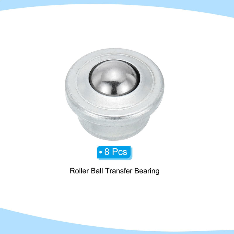 PATIKIL 1/2" Roller Ball Transfer Bearing, 8 Pcs Round Ball Transfer Unit Carbon Steel Casters for Conveyor Roller Stand Transmission Furniture