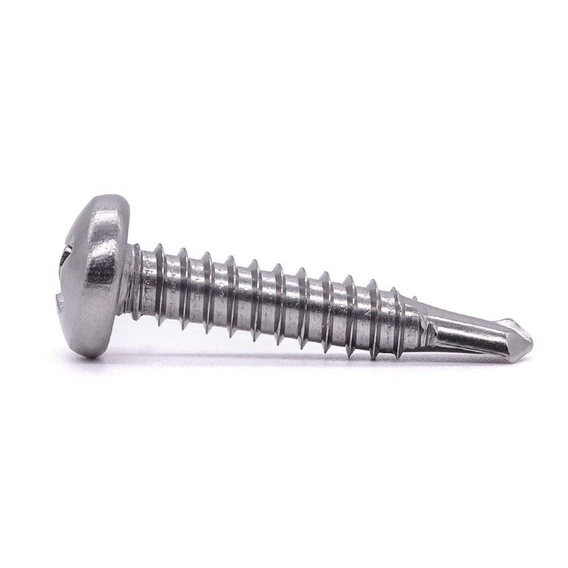 #10 x 1 Pan Head Self Drilling Screws, Phillips Drive, 410 Stainless Steel Sheet Metal Screws,Self Tapping, Dovetail Screws, Pack of 100 #10 x 1"