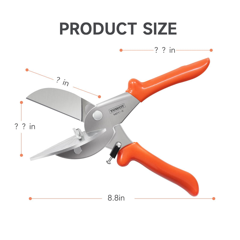 TOWOT Sharp Multi Angle Miter Shear Cutter, Adjustable at 45 To 135 Degree With Safety Lock Hand Tools for Cutting Plastic, PVC and Molding Trim Miter shears