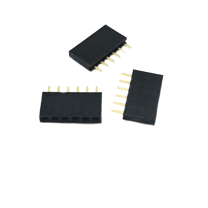 (Pack of 50) Female Pin Headers 2.54mm Pitch 1X 6Pins Single Row Female PCB Header Connector